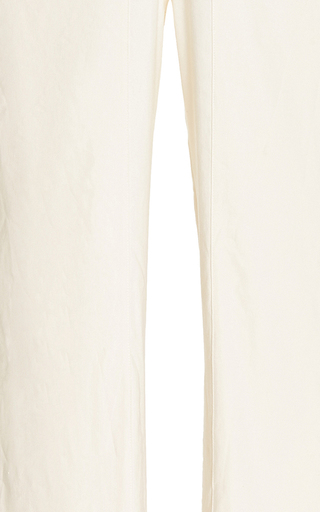 Melina High-Waist Straight-Leg Linen-Blend Pants展示图