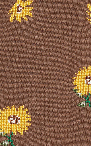 Needlepoint Knit Sunflower Midi Skirt展示图