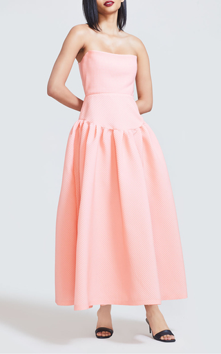 Diamond Jacquard Strapless Full Skirt Dress展示图