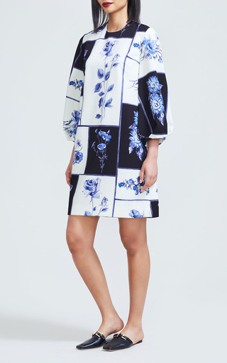 Floral Printed Crepe Full Sleeve Tunic Dress展示图