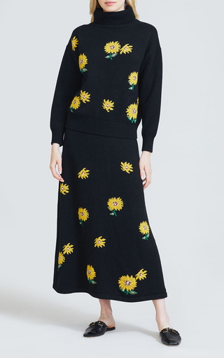 Needlepoint Knit Sunflower Turtleneck展示图