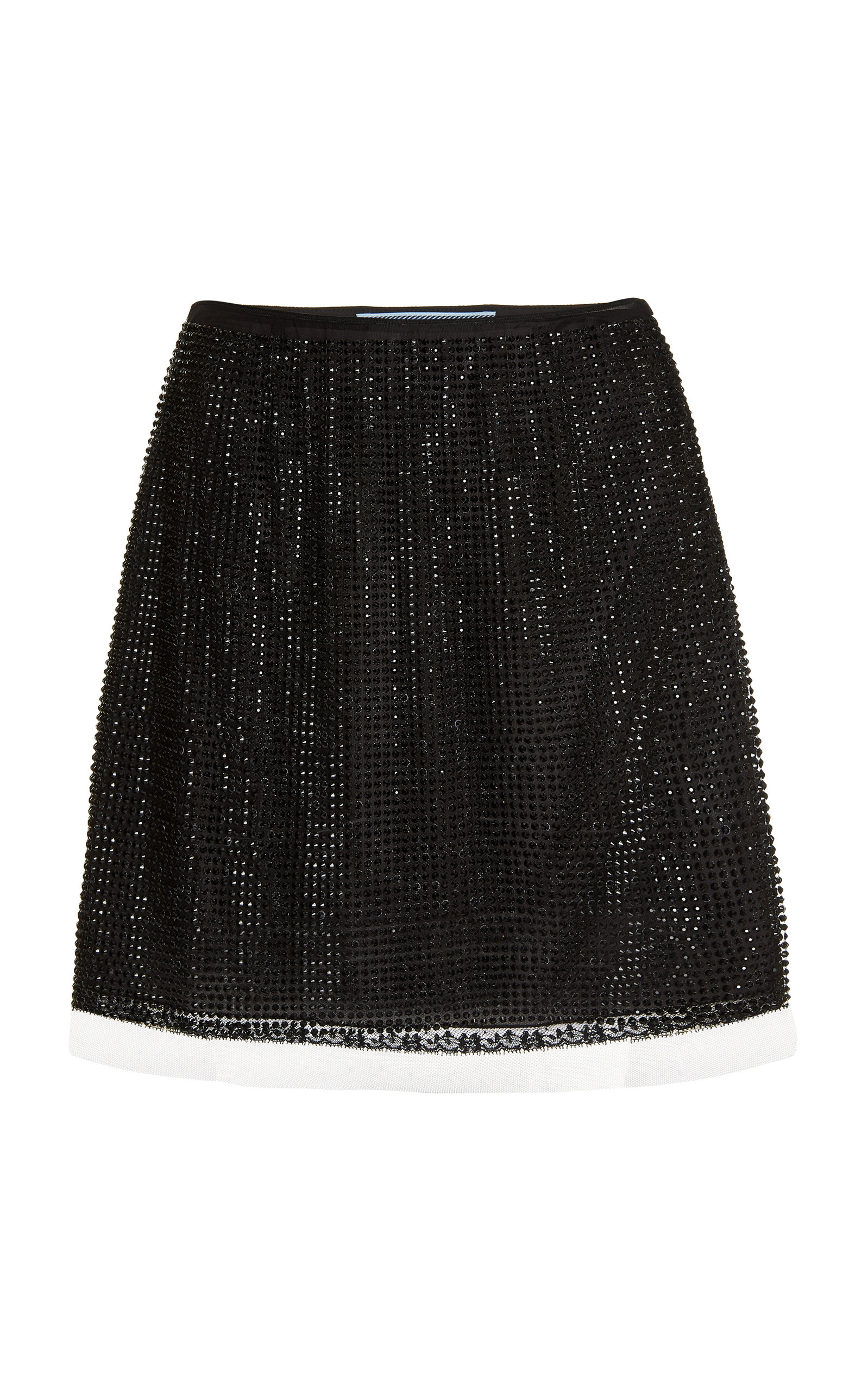 Crystal-Embellished Tulle Mini Skirt