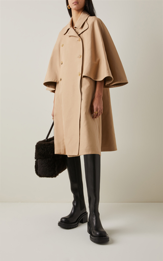 Jader Double-Breasted Cotton Gabardine Trench Cape展示图