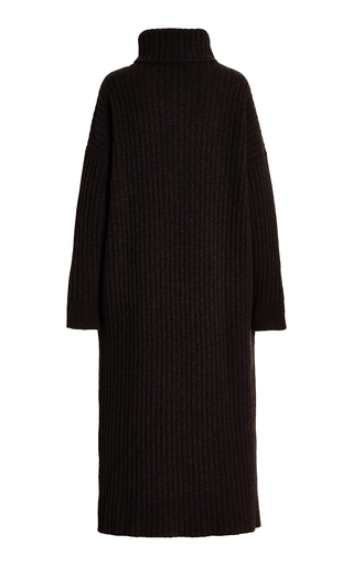 Enzo Ribbed Wool-Cashmere Turtleneck Dress展示图