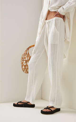 York Organic Cotton-Gauze Straight-Leg Pants展示图