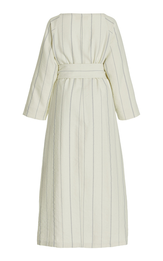 Shay Belted Organic Cotton-Linen Midi Dress展示图