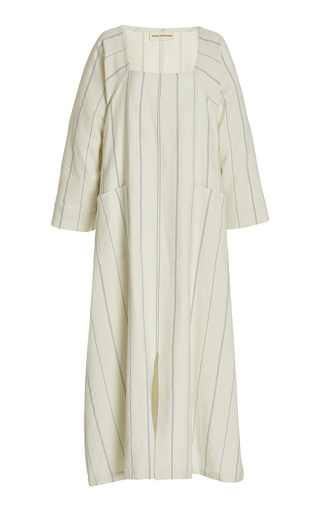 Shay Belted Organic Cotton-Linen Midi Dress展示图