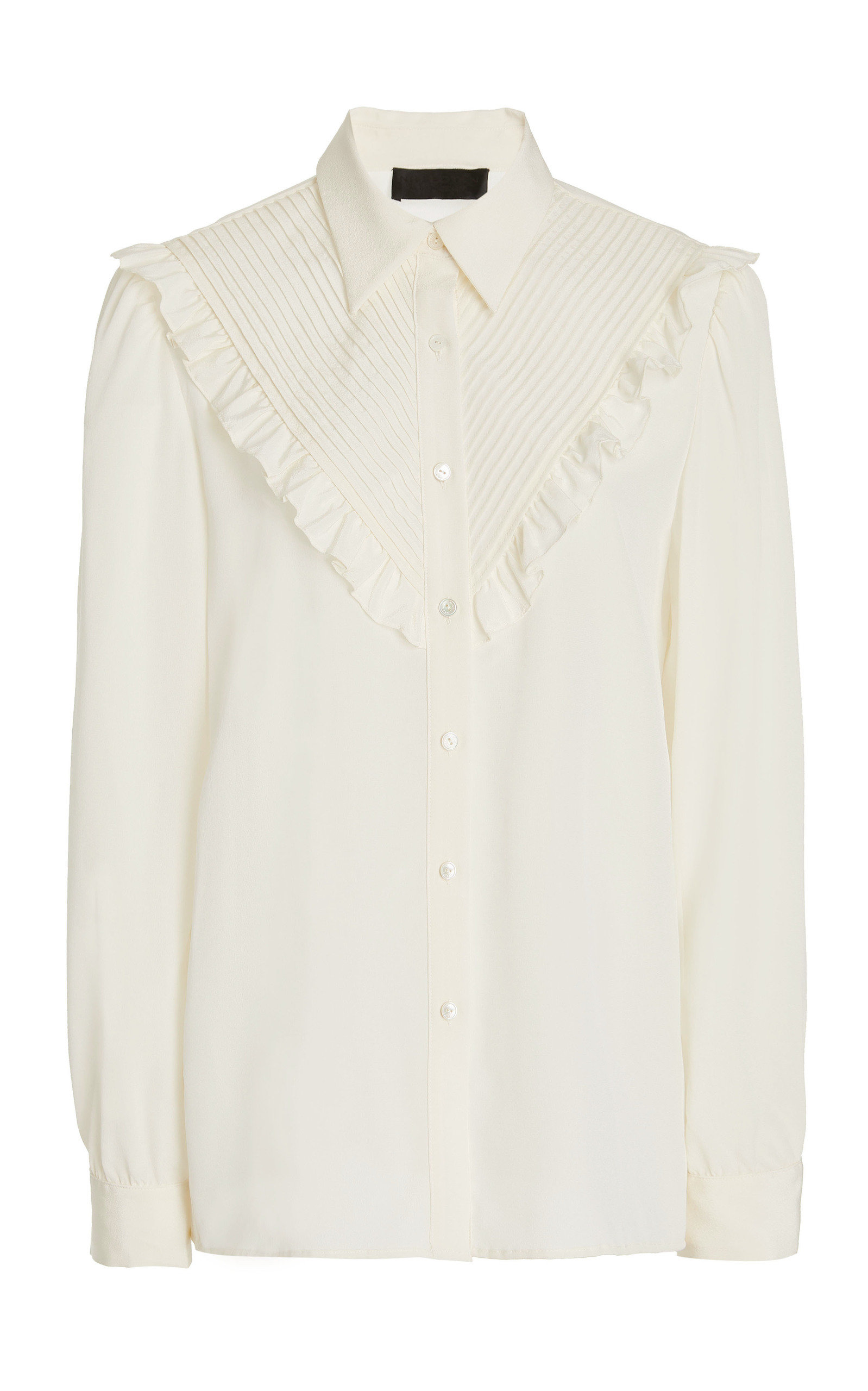 Nili Lotan Women's Carmen Ruffled Silk Shirt In White | ModeSens