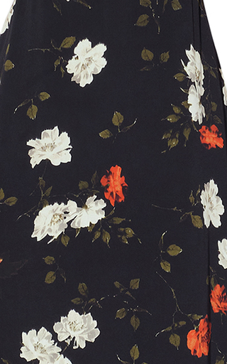 Garnet Floral Crepe Midi Dress展示图