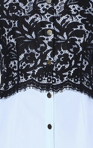 Bella Lace Button-Down Blouse展示图