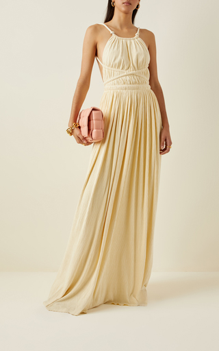 Lilee Open-Back Faux Suede Maxi Dress展示图