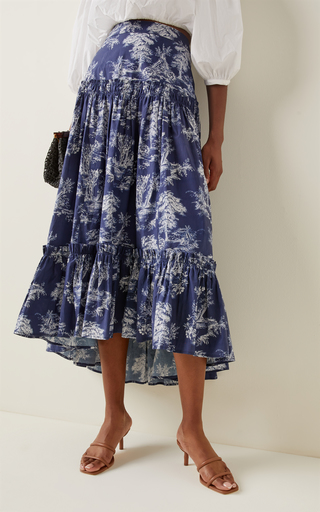 Tisbury Printed Poplin Midi Skirt展示图