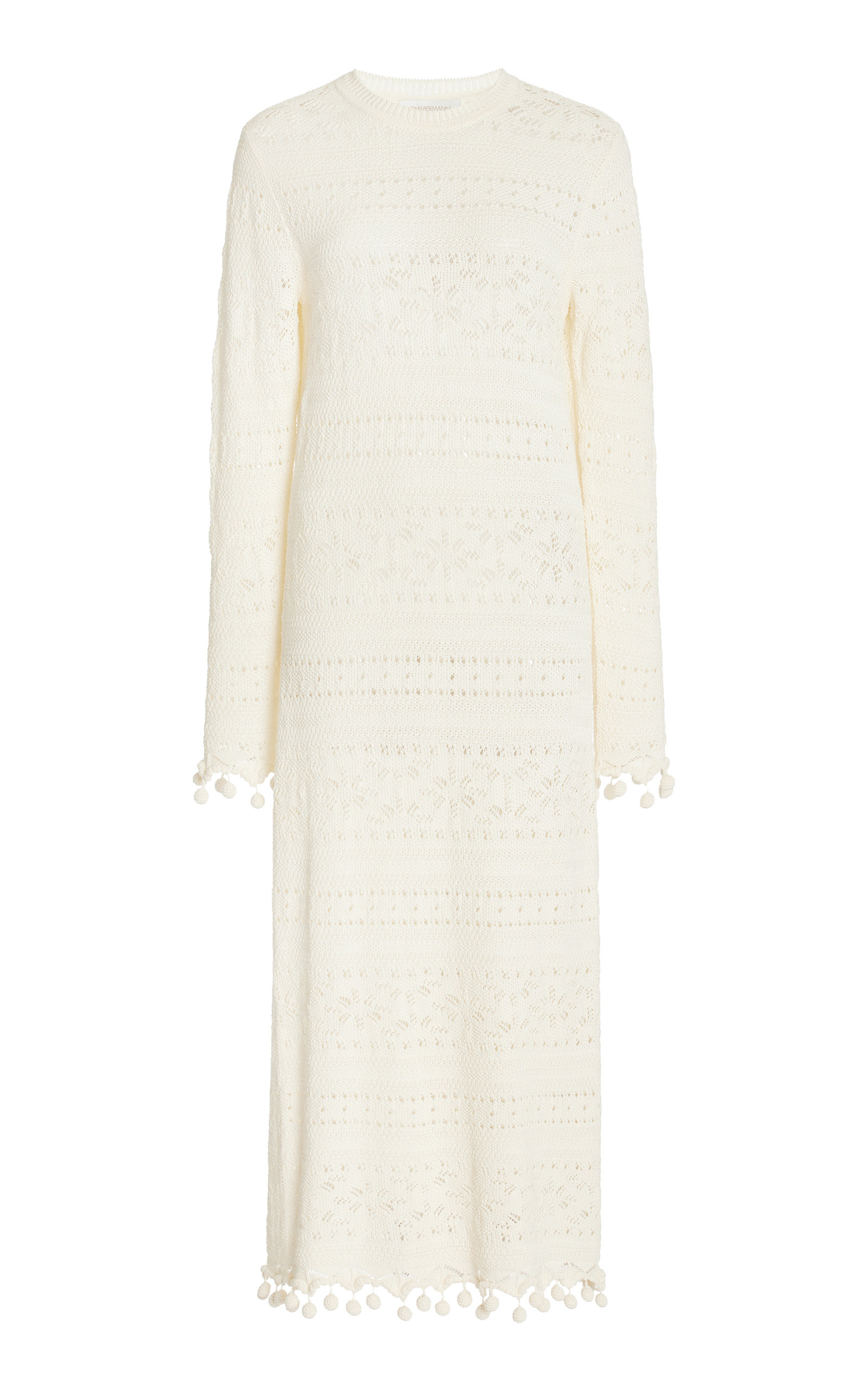 Zimmermann Women's Postcard Crocheted Cotton Midi Dress In White | ModeSens