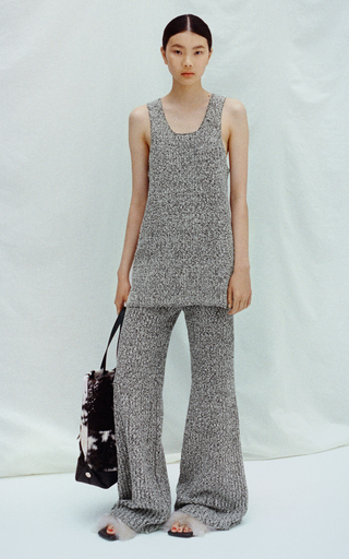 Speckled Boucle Wide-Leg Pants展示图