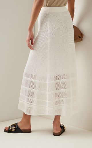 Ribbed-Knit Cotton Midi Skirt展示图