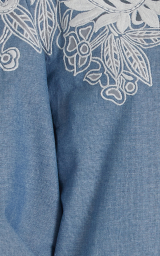 Embroidered Cotton Puff-Sleeve Blouse展示图