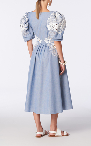 Embroidered Cotton A-Line Dress展示图