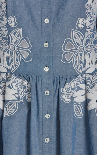 Embroidered Cotton A-Line Dress展示图