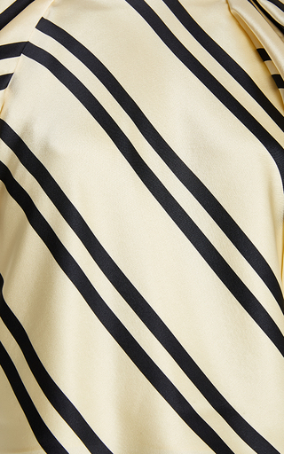 Rene Puff-Sleeve Striped Silk Top展示图
