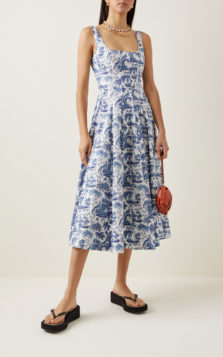 Wells Toile-Print Stretch-Cotton Midi Dress展示图