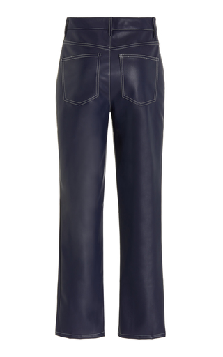 Elliot Vegan Leather Cropped Straight-Leg Pants展示图