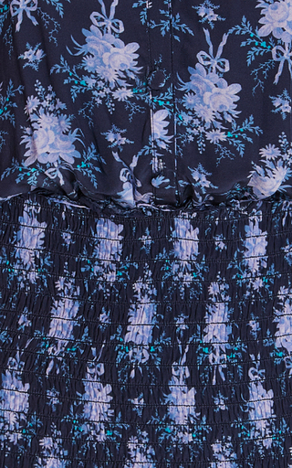 Brickell Shirred Floral-Print Chiffon Mini Dress展示图