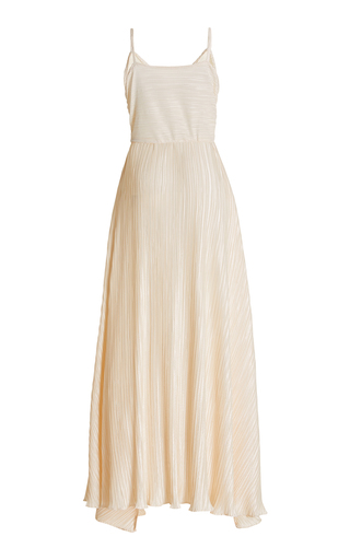 Cataleya Pleated Satin Maxi Dress展示图