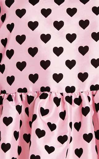 Keily Heart-Print Taffeta Peplum Top展示图