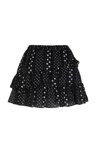 Emma Ruffled Cotton-Silk Mini Skirt展示图