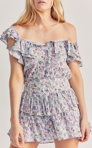 Shanely Floral-Print Silk Mini Dress展示图