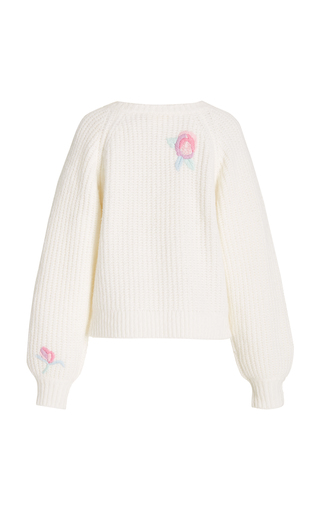 Brookie Rose-Embroidered Knitted Cardigan展示图