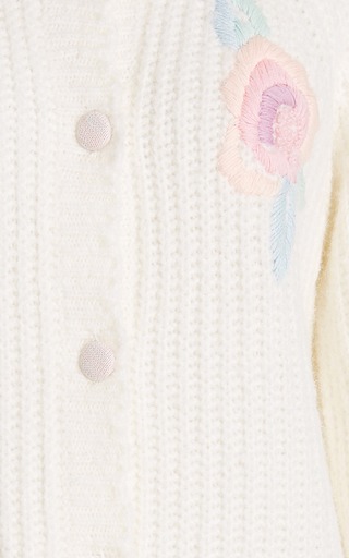 Brookie Rose-Embroidered Knitted Cardigan展示图