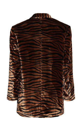 Maggie Tiger-Print Velvet Blazer展示图