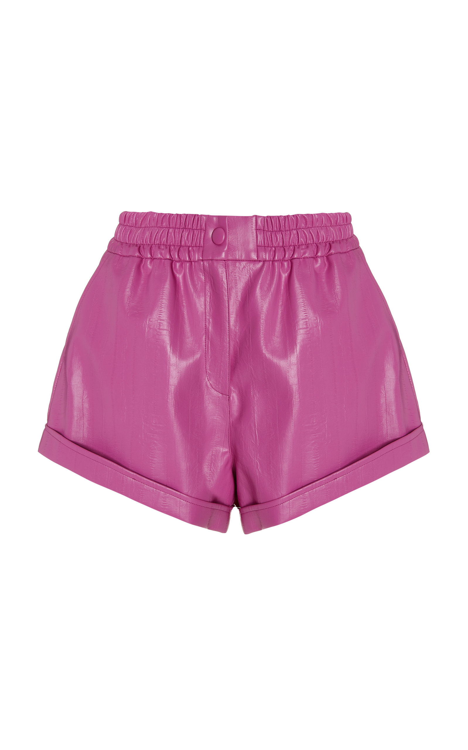 pink leather shorts