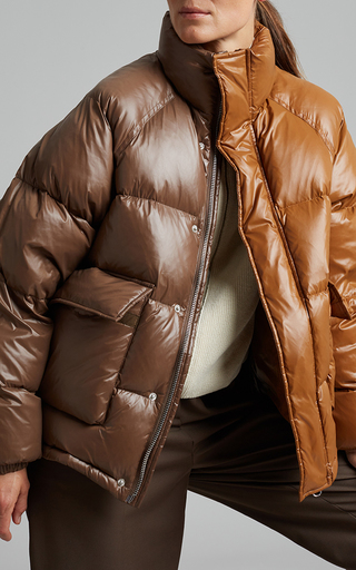 Two-Tone Shell Puffer Jacket展示图