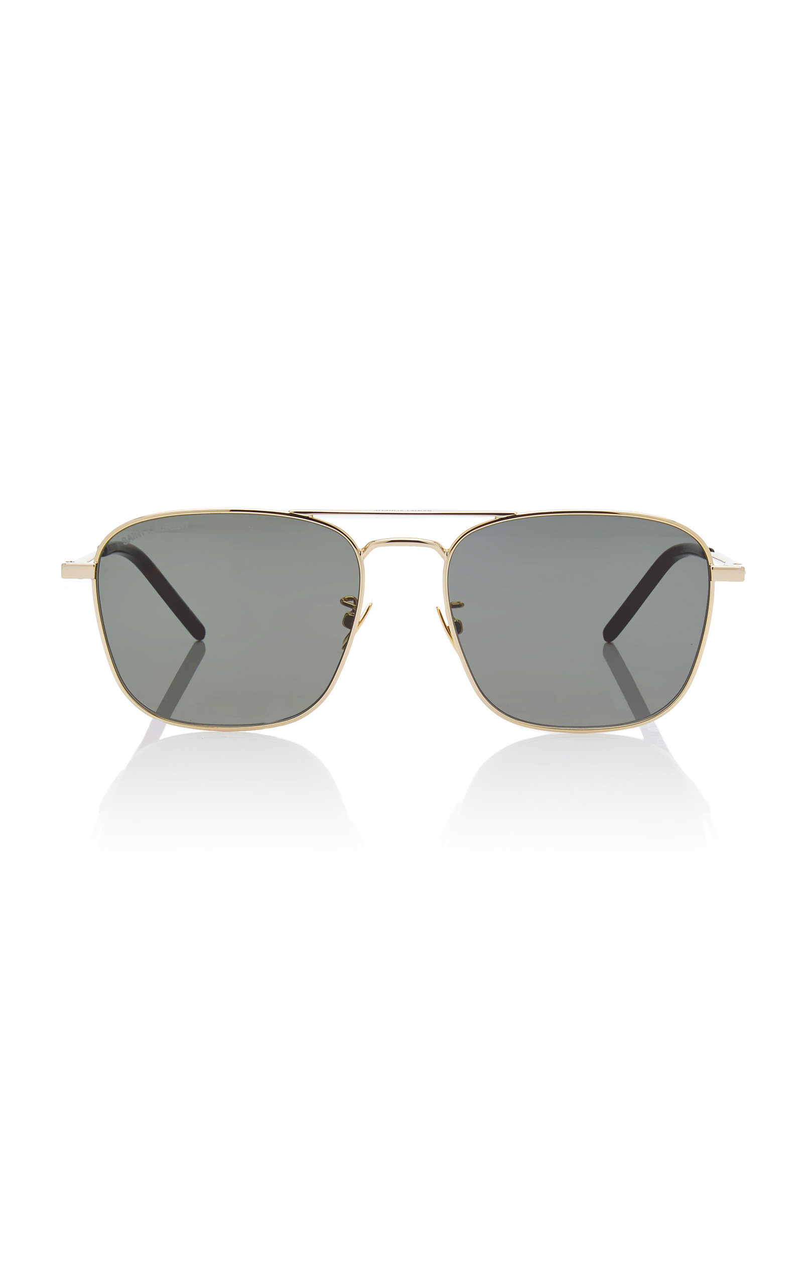 Square Frame Metal Sunglasses in Silver - Saint Laurent