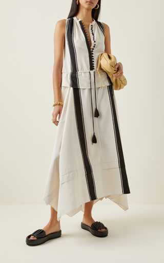 Penelope Tasseled Striped Woven Maxi Dress展示图