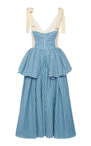 Around The Edges Striped Cotton Midi Dress展示图