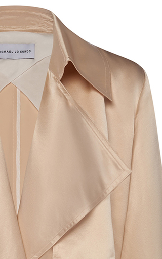 Classic Belted Silk-Satin Trench Coat展示图