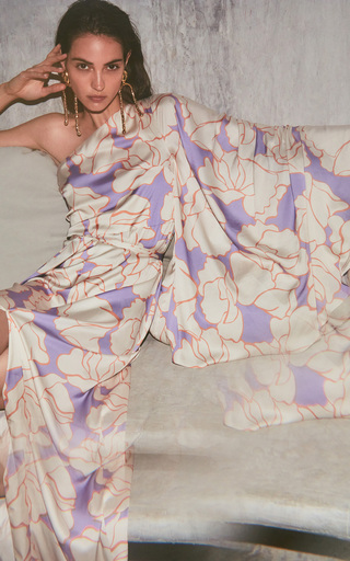 Leonette Asymmetric Printed Maxi Dress展示图