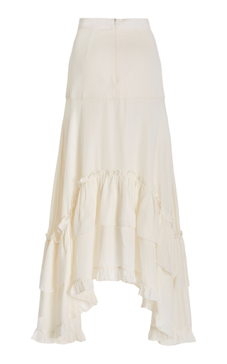 Sorrenti Frill-Trimmed Crepe-De-Chine Maxi Skirt展示图