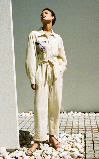 Harlow Belted Patchwork Cotton Jumpsuit展示图