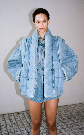 Dylan Ruffled Chambray Blouse展示图