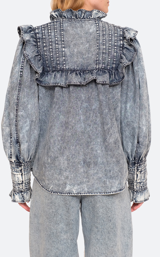 Dylan Ruffled Chambray Blouse展示图