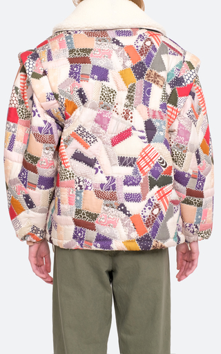 Harlow Patchwork Fleece Puffer Coat展示图