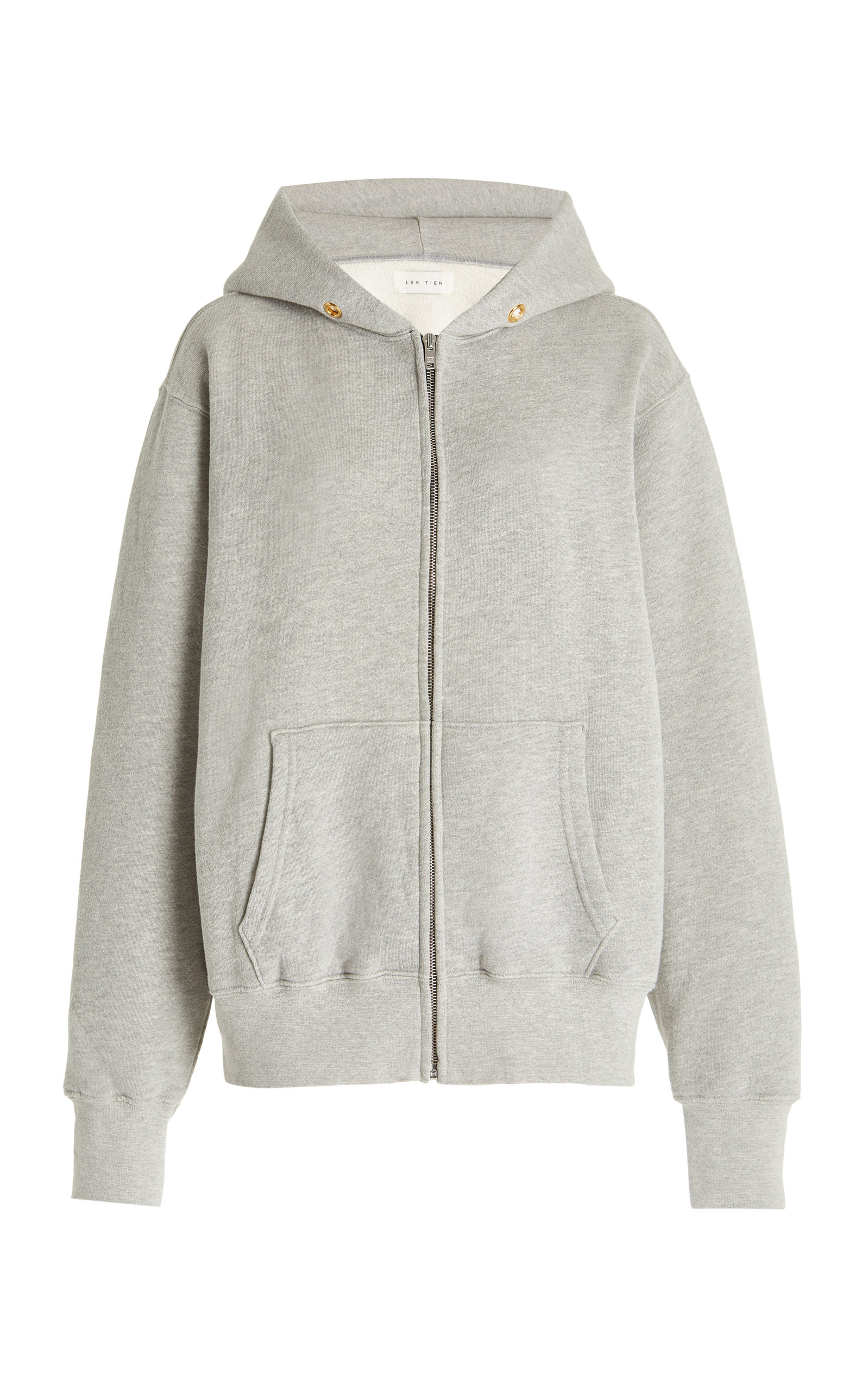 Les Tien Grey Cotton Cropped Hoodie | Smart Closet