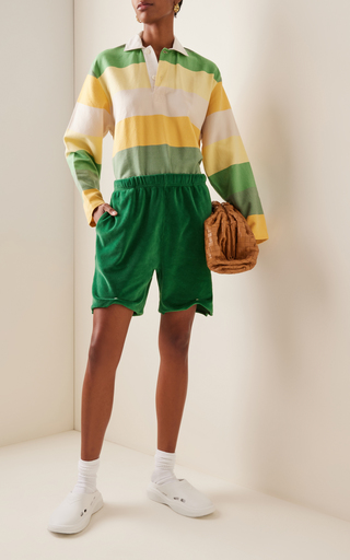 Snap-Front Cotton-Blend Velour Shorts展示图