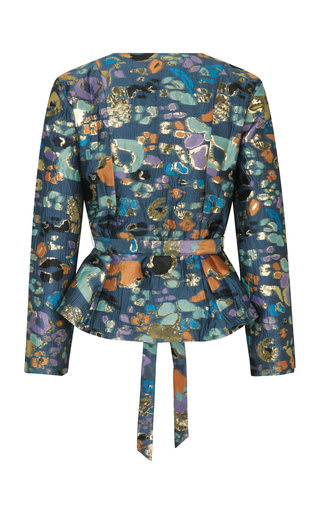 Farahi Jacquard Peplum Jacket展示图