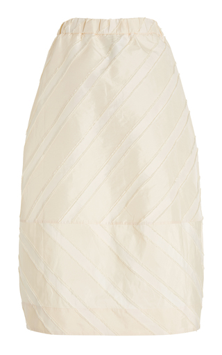 Striped Tafetta Midi Skirt展示图