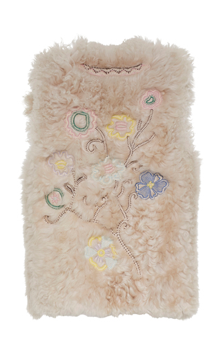 Embroidered Softness Fur Vest展示图